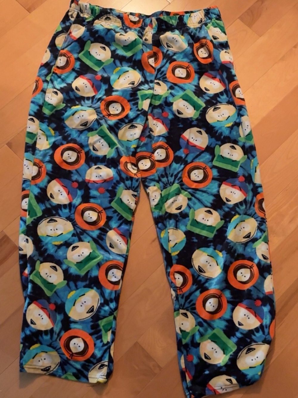 Men Blue Tie-Dye South Park Pajama Pants